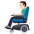 👨🏻‍🦼 man in motorized wheelchair: light skin tone display on JoyPixels